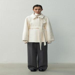 [아틀리에 나인] (CT-1450)HAIRY WOOL BELTED HALF COAT S