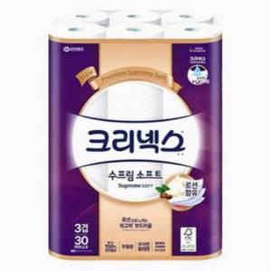 크리넥스 수프림소프트 30m X 30롤 1팩 3겹 /유한킴벌리