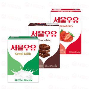 서울우유 멸균우유 200ml X 24팩/멸균1000/흰우유/딸기/초코/사과나무