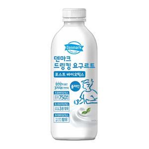 덴마크 드링킹요구르트 플레인 750mL 1개/대용량/냉장무배