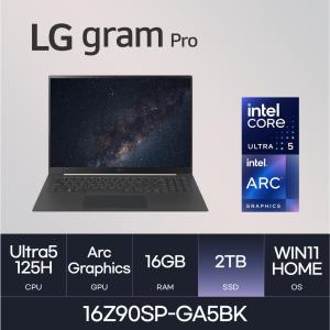 HMC/ LG 그램 프로16 / 16Z90SP-GA5BK - 16GB / NVMe 2TB / WIN11H / 블랙 / 400nit