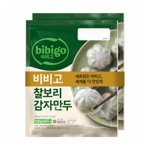 [냉동] CJ 비비고 찰보리감자만두 600g+600g 2입 업소용 대용량 캠핑 식자재