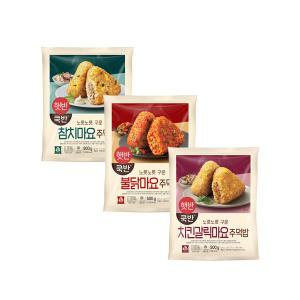 햇반 쿡반 주먹밥 500g 참치마요 x1개+불닭마요 x1개+치킨갈릭 x1개