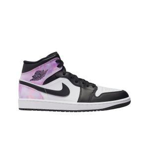 [정품] 조던 1 미드 화이트 블랙 타이다이 Jordan Mid White Black Tie-Dye392678