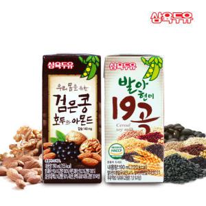 [삼육두유]검은콩 호두와 아몬드 190ml 48팩+발아현미 19곡 190ml 48팩