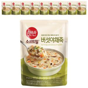 CJ 햇반 소프트밀 버섯야채죽, 420g, 10개