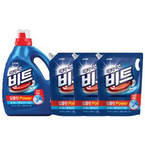 비트 딥클린 파워 액체세제, 일반, 용기, 3L, 1개 + 리필, 2L, 3개