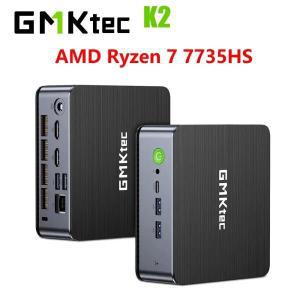 GMKtec 데스크탑 게임용 컴퓨터 미니 PC, K2 AMD Ryzen 7 7735HS, 윈도우 11, DDR5, 4800Mhz, 16GB, 512GB,