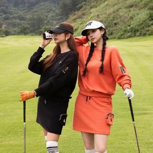 [피핀] [패턴퀸 GOLF] 퀸 와펜 맨투맨+스커트 셋업 #96319