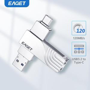 Eaget USB 3.2 OTG C타입 펜 드라이브, 맥북 PC용 맞춤형 금속 인 1 플래시