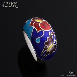 클루아조네 순은 가락지 / 혼수 예물 은반지 / 99% 실버 / 칠보 반지 / 420K Cloisonne ring