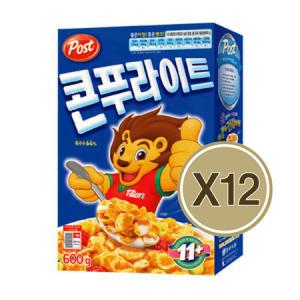 (무료배송) 포스트 시리얼 콘푸라이트 600g X12개 대용량 씨리얼