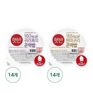 [CJ제일제당]현미귀리곤약밥 150g*14팩+귀리흑미곤약밥 150g*14팩, 총28팩