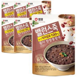 샘표 밸런스죽 동지 통팥죽 420g x 6개 샘표밸런스죽 죽 팥죽 동지팥죽