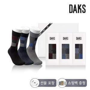 닥스양말 신사 면스판 투톤사각 3족세트 DK24805