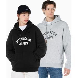 캘빈클라인 진 CALVIN KLEIN JEANS 2color 남녀공용 커브드로고 후디 블랙,그레이 J400361 429487