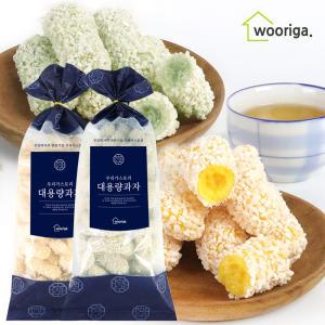 호박 찹쌀유과 500g+쑥 찹쌀유과 500g 한과 전통과자 설 명절 설날 추석