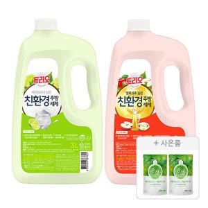 트리오 담은 베이킹 라임, 3L, 1개 + 발효식초 애플, 3L, 1개 + 증정(순샘 주방세제 피톤치드 200ml, 2개)