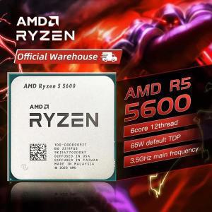 신상품 AMD Ryzen 5 5600 R5 3.5 GHz 6 코어 12 스레드 CPU 프로세서 7NM L332M 100-000000927 소켓 AM4 팬