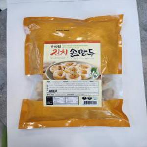 진선푸드 우리밀 김치 손만두 1Kg 채식 비건 냉동만두 식품