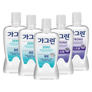 가그린 제로, 820ml, 3개 + 스트롱, 750ml, 2개