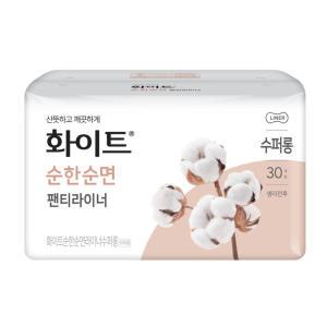 화이트 순한순면 팬티라이너 수퍼롱 30개x6팩 191165