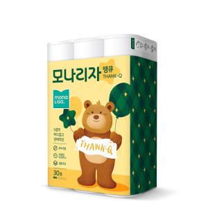 모나리자 땡큐 3겹 30M 30롤 1개 화장지 휴지