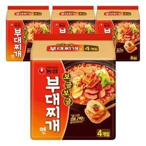 농심 보글보글부대찌개면, 127g, 16개