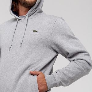 [라코스테]LACOSTE 플리츠 기모 후드 티셔츠 SH2128 - 그레이