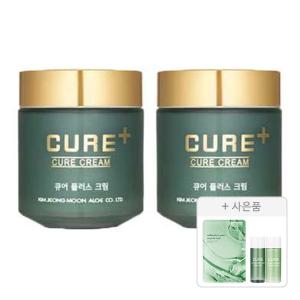 김정문알로에 큐어 플러스 크림 80g, 2개 +증정(피토 그린 앰플 마스크팩, 1매+하이드