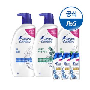 헤드앤숄더 샴푸/린스 850ml,750ml 3개 + 미니샴푸 3개