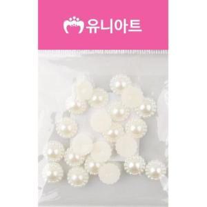 [BZJKN6MK_4A]유니아트 재료 반쪽 진주 꽃 12mm 진주색 10g