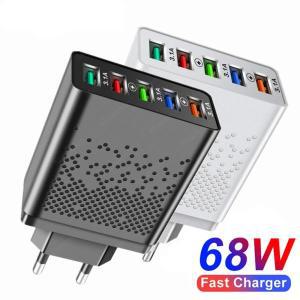 68W 5 Ports USB Charger Quick Charge EU/US Plug Wa