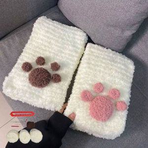 고양이 DIY 손뜨기 목도리 초보자 뜨개실 머플러 키트 질실 부드러운실 코바늘실 선물