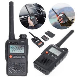 Baofeng UV 3R VHF UHF 듀얼 밴드 무전기 워키토키 디스플레이 미니 휴대용 FM 라디오 미국 EU 플러그 99 채널 136 174MHz 400 470MHz