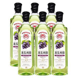 해표 프리미엄 포도씨유 900mL x 6개