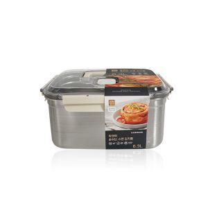 락앤락 숨쉬는 스텐 김치통 6.3L LST832B 손잡이 밀폐용기 스테인레스