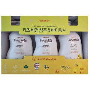 오가니스트 비건 퓨어 마일드 키즈 샴푸 & 바디워시 500ml x 3개