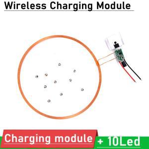 무선 충전 모듈 전원 공급 장치 코일, 자기 유도 USB 송신기 LED 10 개, 150mm