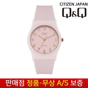 [큐앤큐BY시티즌][QnQ by Citizen][무상AS보증]핑크여성여자패션초등중고학생수능우레탄손목시계VR34J-077Y