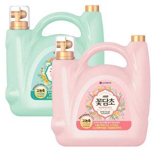 꽃담초 고농축 대용량 섬유유연제, 연꽃, 5.5L, 1개 + 화이트로즈, 1개