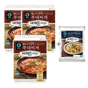 청정원 호밍스 햄&고기 듬뿍 부대찌개, 600g, 3개 + 소고기볶음밥, 210g, 1개