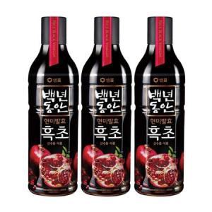 샘표 백년동안 현미발효 흑초 산수유 석류 900ml x 3개