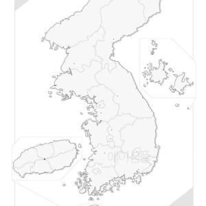 초등학교 사회 수업용 한국 백지도 지도 지리 행정 전국지도