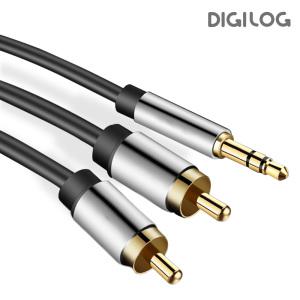 디지로그 3.5mm to 2RCA 오디오 AUX 케이블 (1m/1.5m/2m/3m/5m) DI-P550