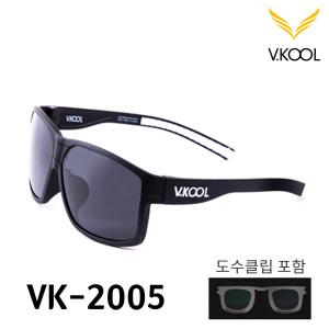 브이쿨 VK-2005 올블랙 선글라스 도수클립 포함 편광