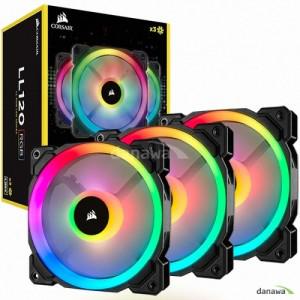 CORSAIR 정품 커세어 LL120 RGB (3PACK/Controller) 시스템 공랭 케이스 쿨러