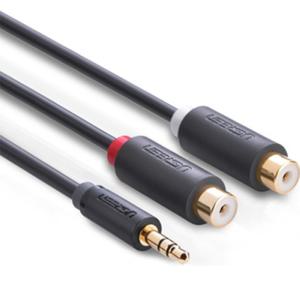 유그린 3.5mm 스테레오 AUX to RCA (암) 2선 케이블 0.3m U-10547