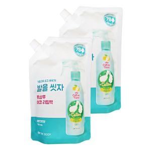 엘지 온더바디 코튼풋 발을 씻자 풋샴푸 레몬민트향 500ml 2개 발씻기 발냄새