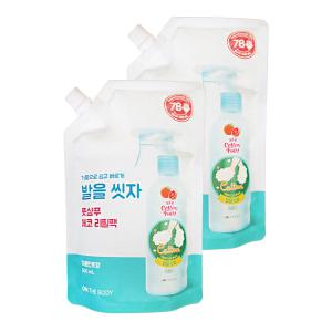 엘지 온더바디 코튼풋 발을 씻자 풋샴푸 자몽민트향 500ml 2개 발씻기 발냄새